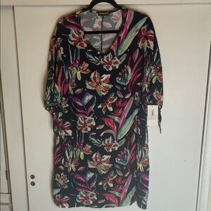 Zermatt Tropical Floral Print Midi Dress - NWT EU46 US L/XL